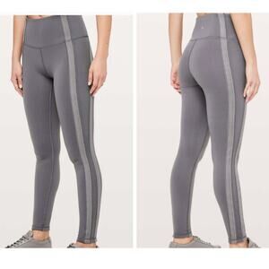 Lululemon Gray Power Lines Pant Leggings size 10